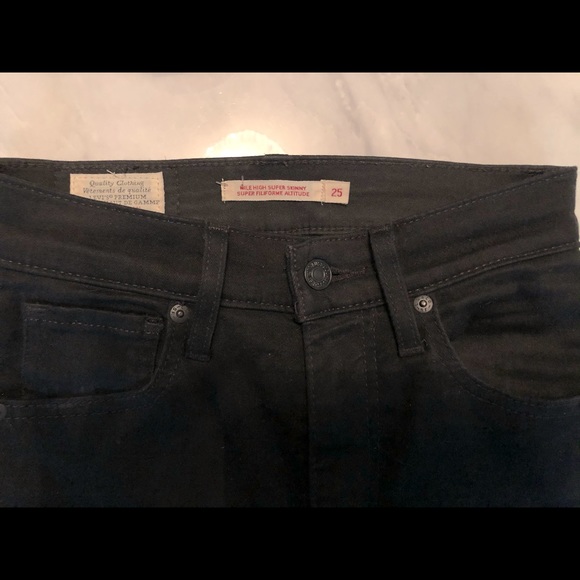 Levi’s mile high super skinny black denim jeans - Picture 4 of 5